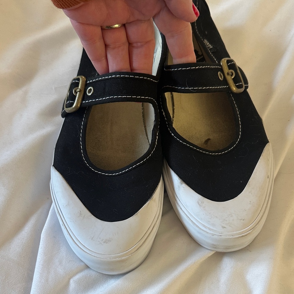 Vans Black Canvas Sneakers with White Soles